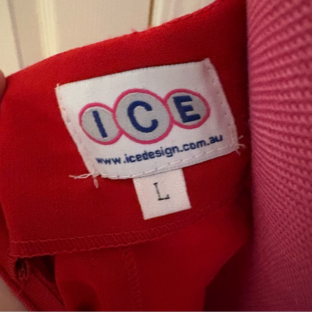 Retro Red and White Mini A-Line with Bubble Skirt Dress size Large ICE Design - Picture 9 of 11